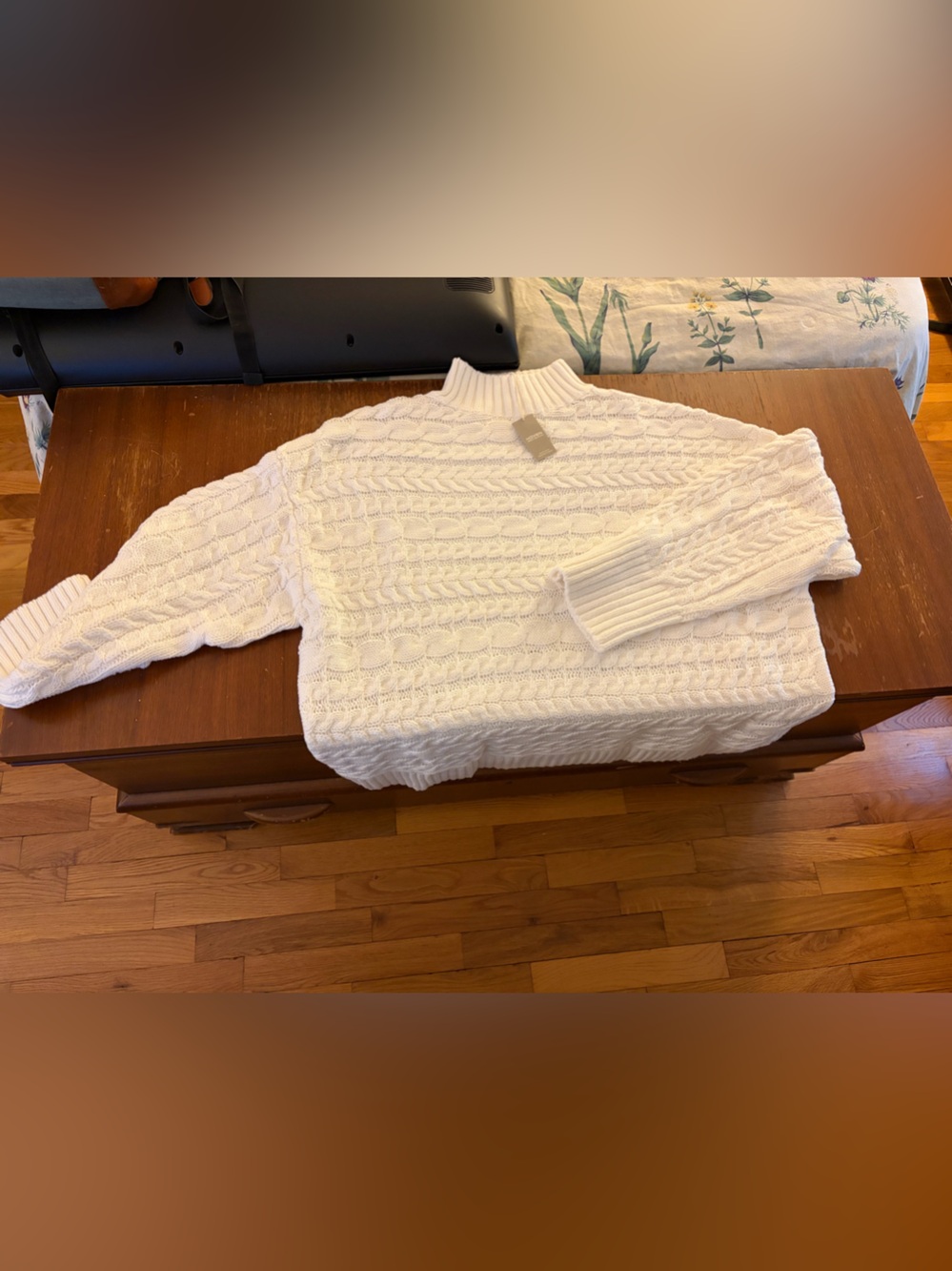 NWT-Haven White Cable Knit Mock Neck Sweater - Women